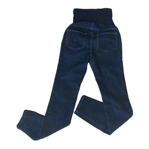 A Pea In The Pod Womens Maternity Dark Blue Denim Skinny Pull On Jeans Size XS - Picture 2 of 8
